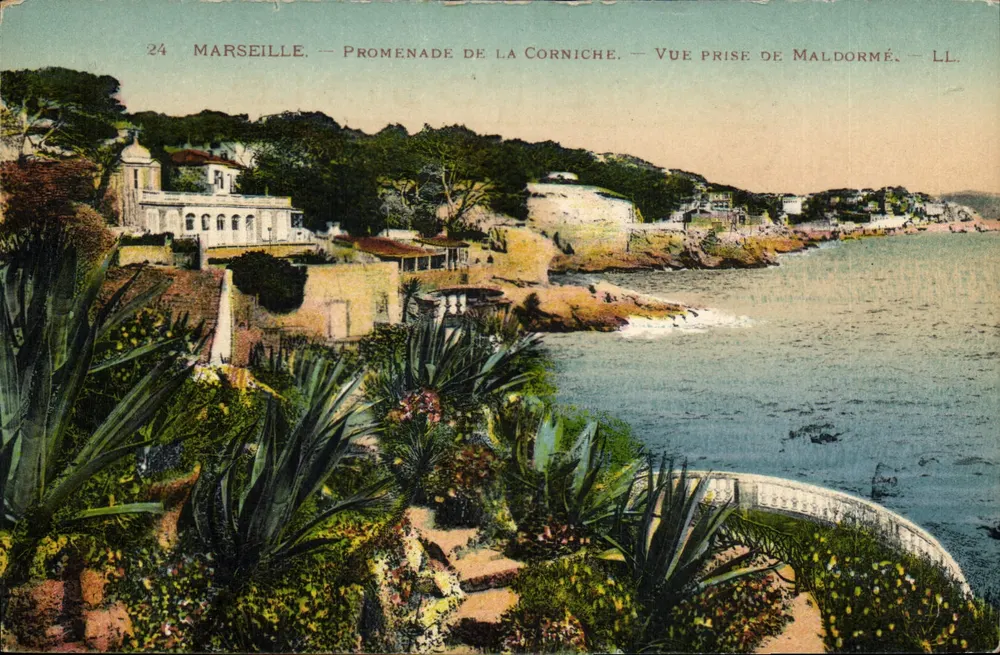 Marseille — Promenade de la Corniche — Vue prise de Maldormé — LL. - Recto