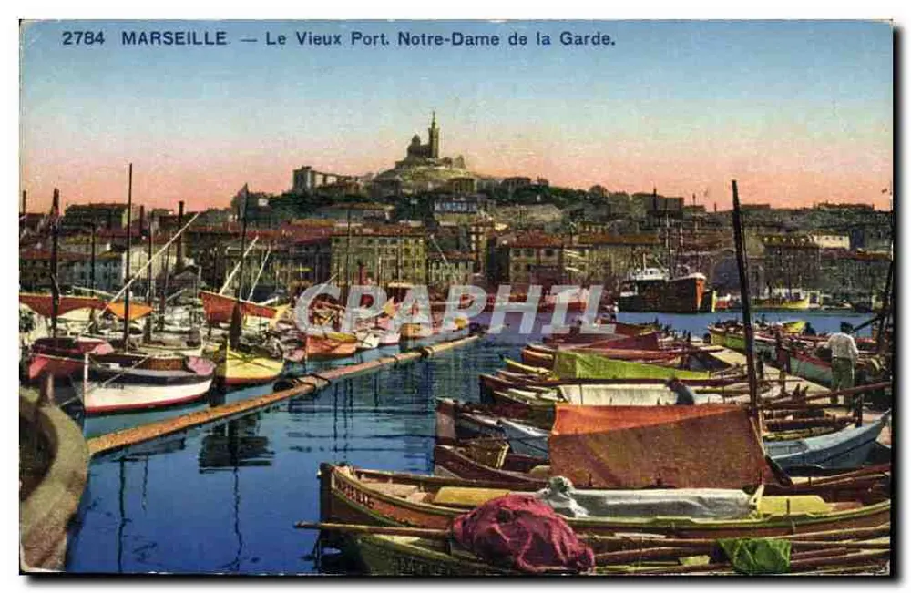 Marseille — Der alte Hafen. Notre-Dame de la Garde. - Vorderseite
