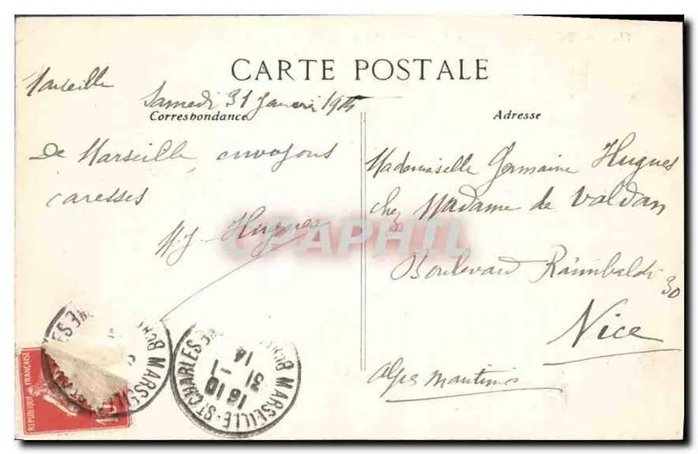 Marseille - Der alte Hafen und N.-D. de la Garde - C.N. - Rückseite