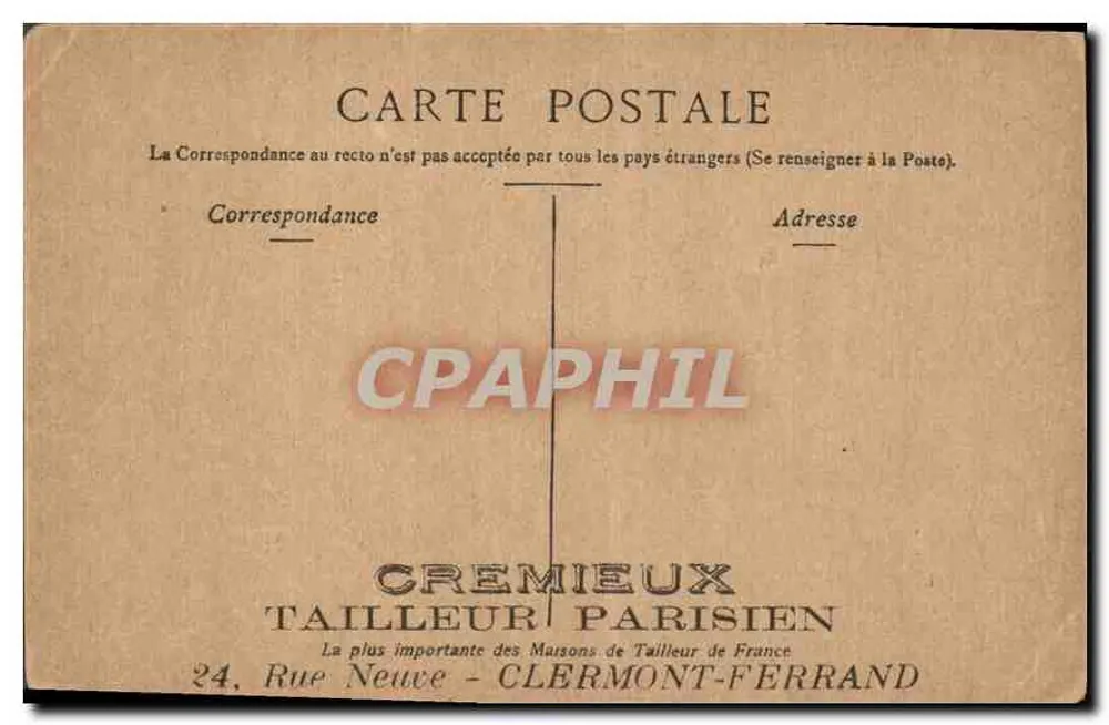 Marselha — Coluna da Virgem — Editor: TAILLEUR PARISIEN - Verso