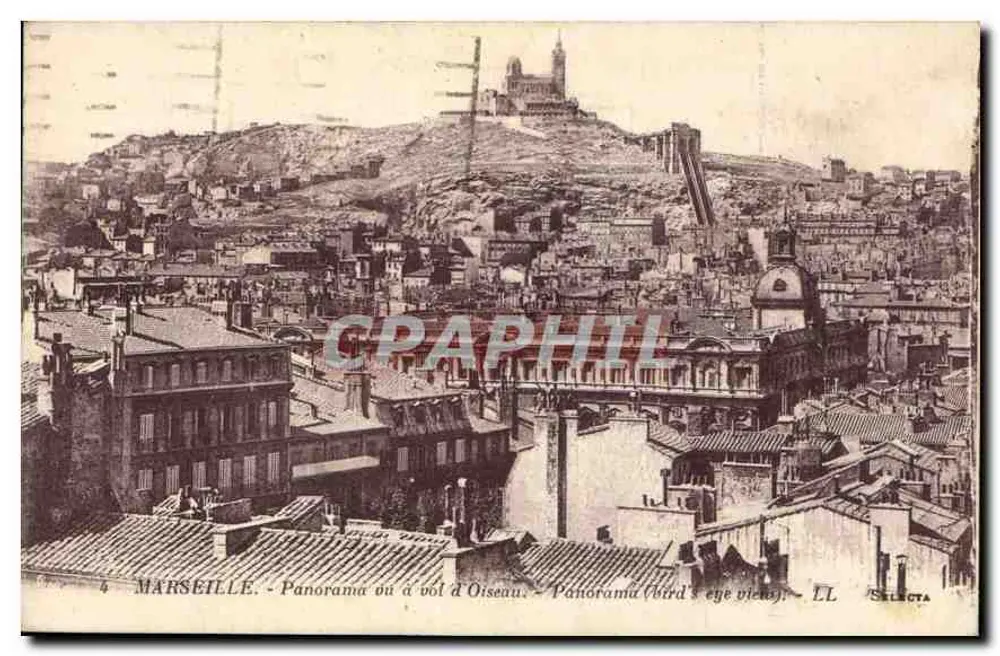Marseille - Panorama aus der Vogelperspektive - Verlag Selecta, Nr. 4 - Vorderseite