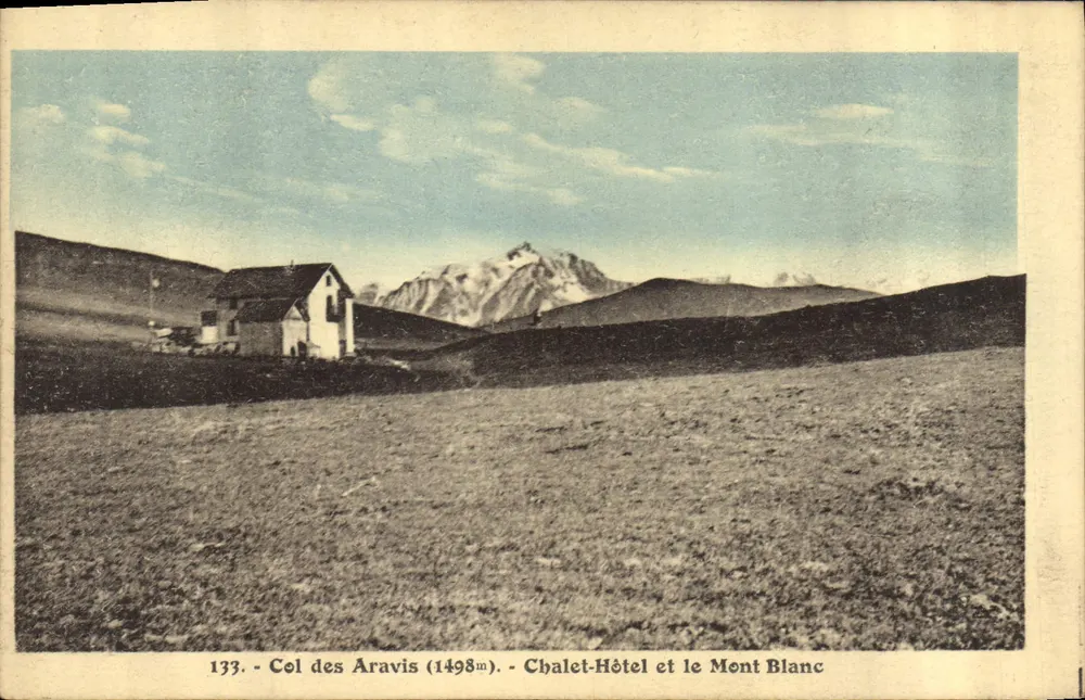 Col des Aravis (1498m) — Chalet-Hôtel und Mont Blanc — M. Murjat, phot. Aigové (Bazou-Souff) - Vorderseite