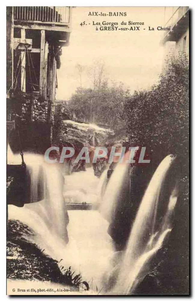 Gorges du Sierroz bei Gresy-sur-Aix — Die Schlucht — G. Brun at fils, phot.-edit., Aix-les-Bains - Vorderseite