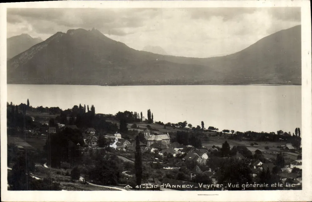 See Annecy - Veyrier — Allgemeiner Blick und der See — Verlag A. P. Straßburg, Nr. 41 - Vorderseite