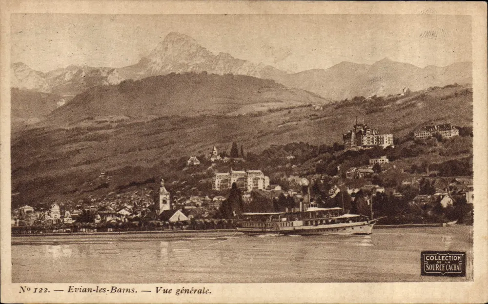 Evian-les-Bains — Vista geral — Coleção da Fonte Cachai, n°122 - Frente