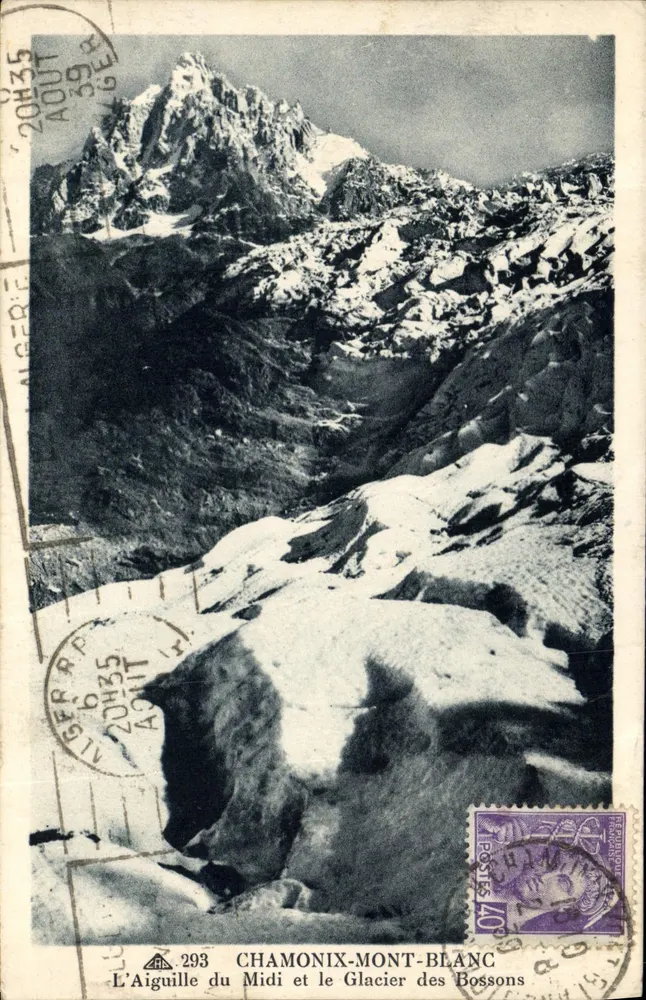 Die Aiguille du Midi und der Glacier des Bossons — Chamonix-Mont-Blanc — n°293 — CP DES ARTS PHOTOGRAPHIQUES STRASBOURG-SCHLÜTCHHEIM - Vorderseite