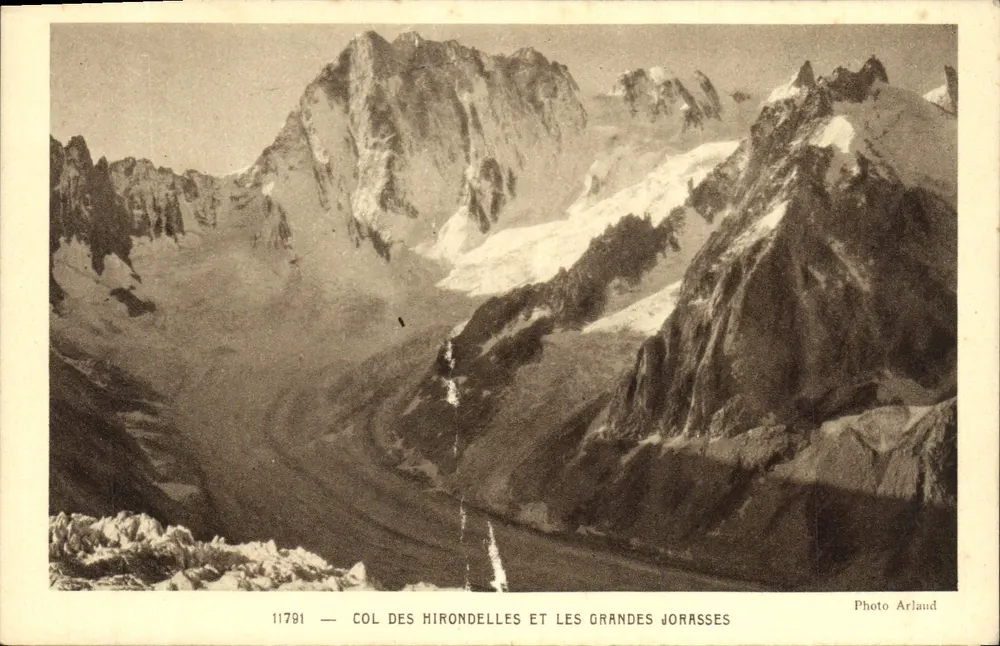 Col des Hironnelles und die Grandes Jorasses — Photo Arlaud — n° 11791 - Vorderseite
