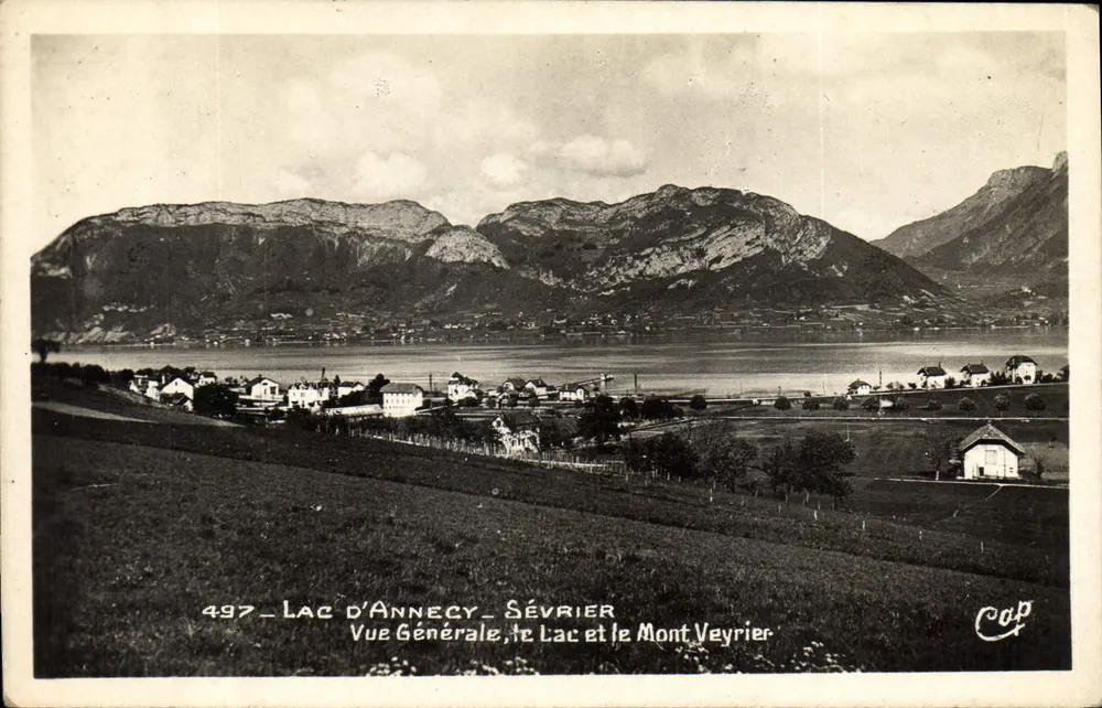 See Annecy - Sévrier — Allgemeiner Blick, der See und der Berg Veyrier — Cap - Vorderseite