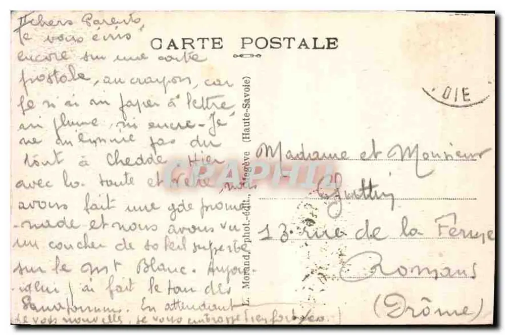Chamonix-Mont-Blanc — Les Bossons — L. Morand, fot.-édit. - Verso