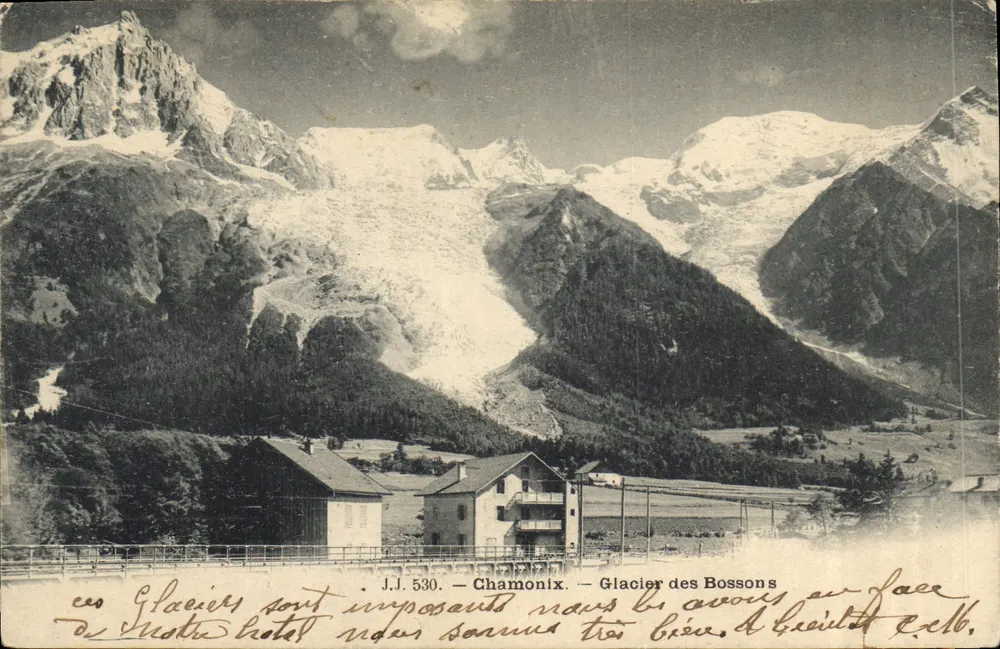 Glaciar dos Bossons — Chamonix — J.J. 530 — Jullien frères, Genebra - Frente