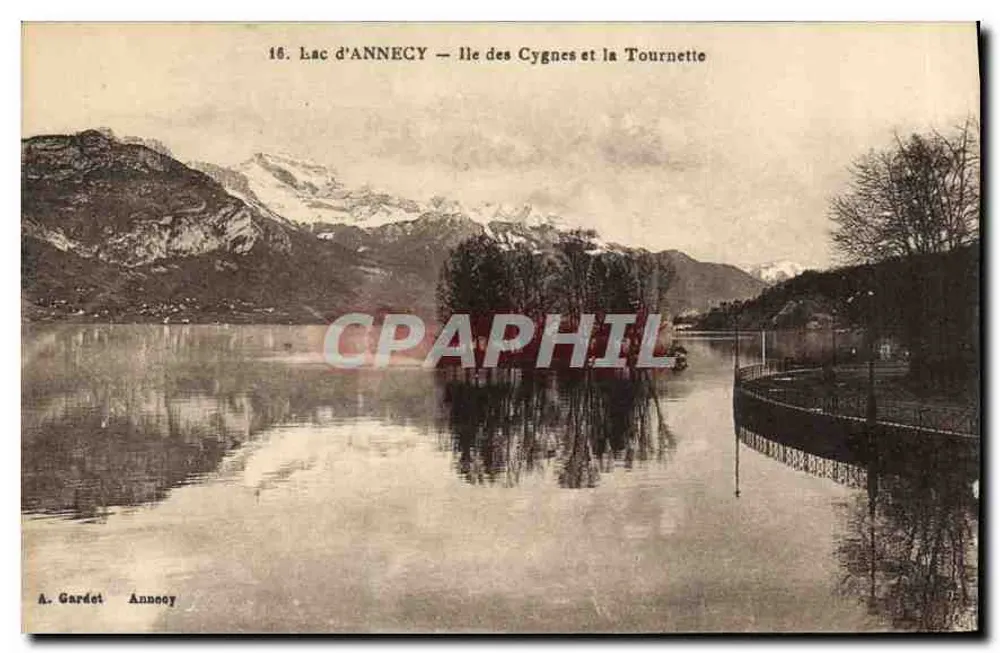 See von ANNECY — Ile des Cygnes und la Tournette — A. Gardet, Annecy - Vorderseite