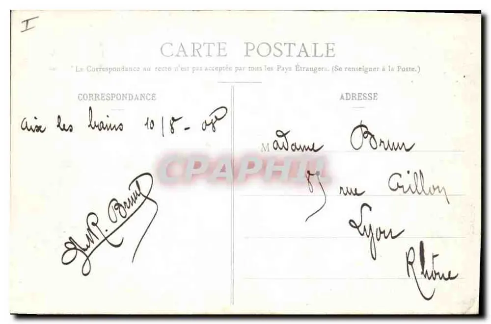 AIX-les-BAINS und der Mont Revard, gesehen vom Col du Chat — Serie 1654 — Verleger nicht sichtbar - Rückseite
