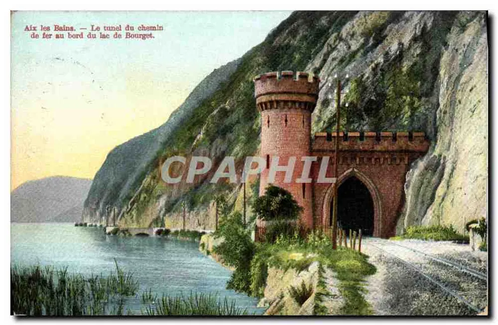Aix-les-Bains — Der Eisenbahntunnel am Ufer des Sees von Bourget — Verlag nicht sichtbar - Vorderseite