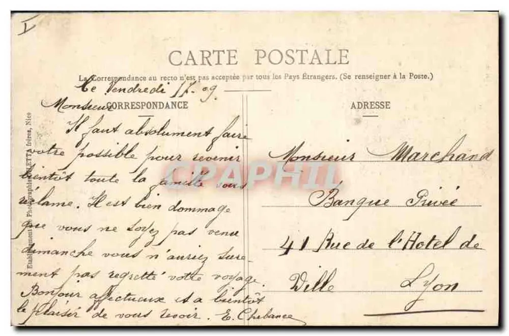 AIX-LES-BAINS — Il Grand Cercle — Edizione Gilletta, fot., Nice, n° 2203 bis - Verso