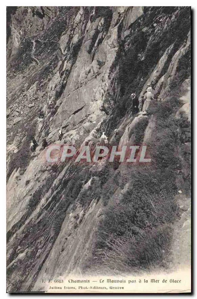 Chamonix — O Mauvais Pas na Mer de Glace — Juillien frères, Fotógrafo-Editor, Genebra - Frente