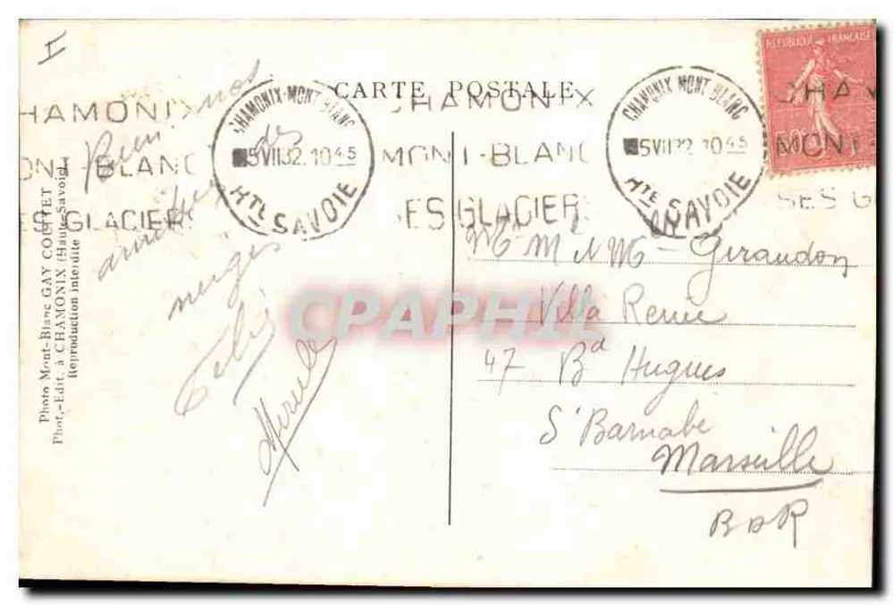 O Glaciar da Mer de Glace - Chamony — Foto Mont-Blanc Gay Coquet, n°40 - Verso