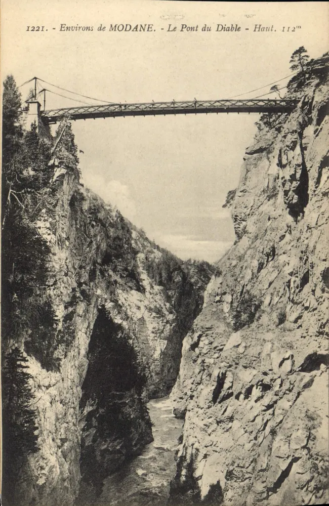 Aproximadamente de MODANE — O Ponte do Diabo — Alt. 112m — Editor: Métraco Éditions - Frente
