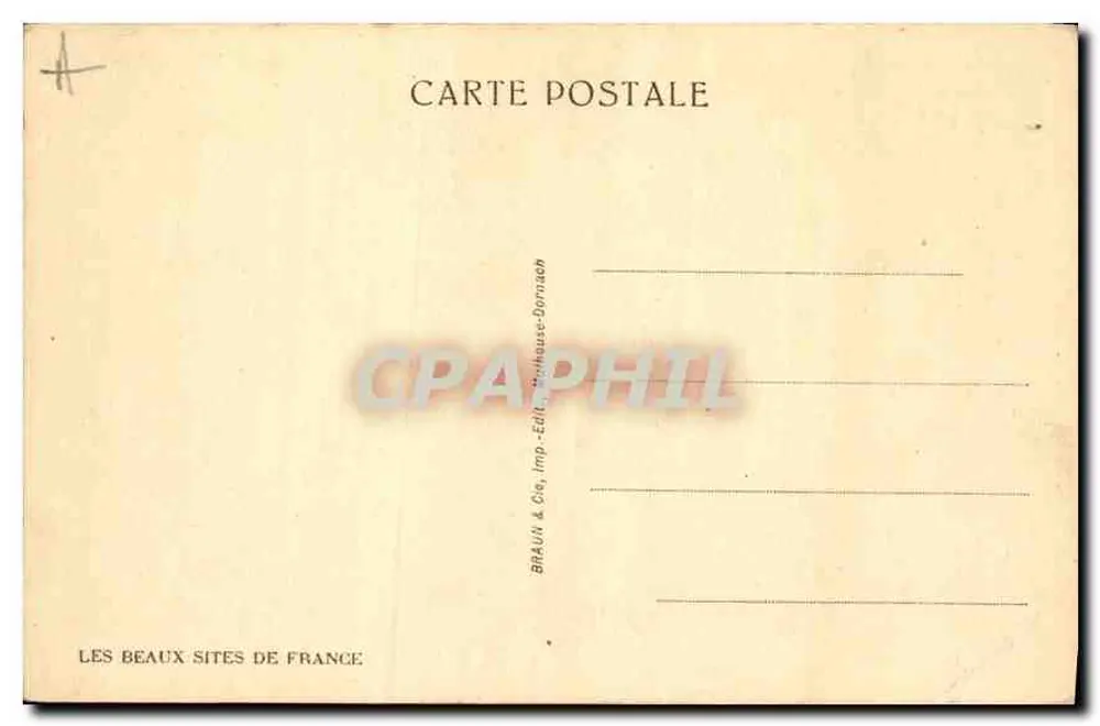 Ausgang des Großen Tunnels und Kantonsgebäude — Route de la Croix de Fer — Serie 14793 — Verlag BRAUN & Cie - Rückseite