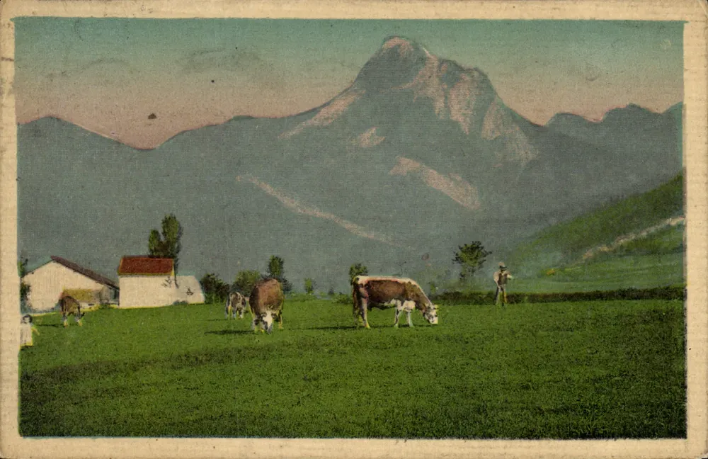 Paisagem alpina com vacas — Thonon-les-Bains — editor LL n°176 - Frente