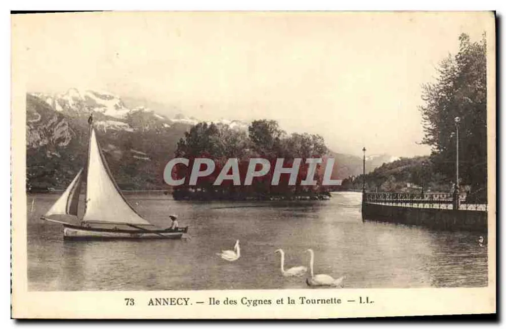 Annecy — Insel der Schwäne und la Tournette — L.I. - Vorderseite