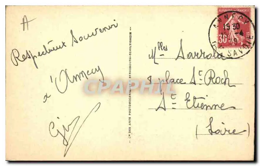 Ilha dos Cisnes — Annecy — Editor Cap - Verso