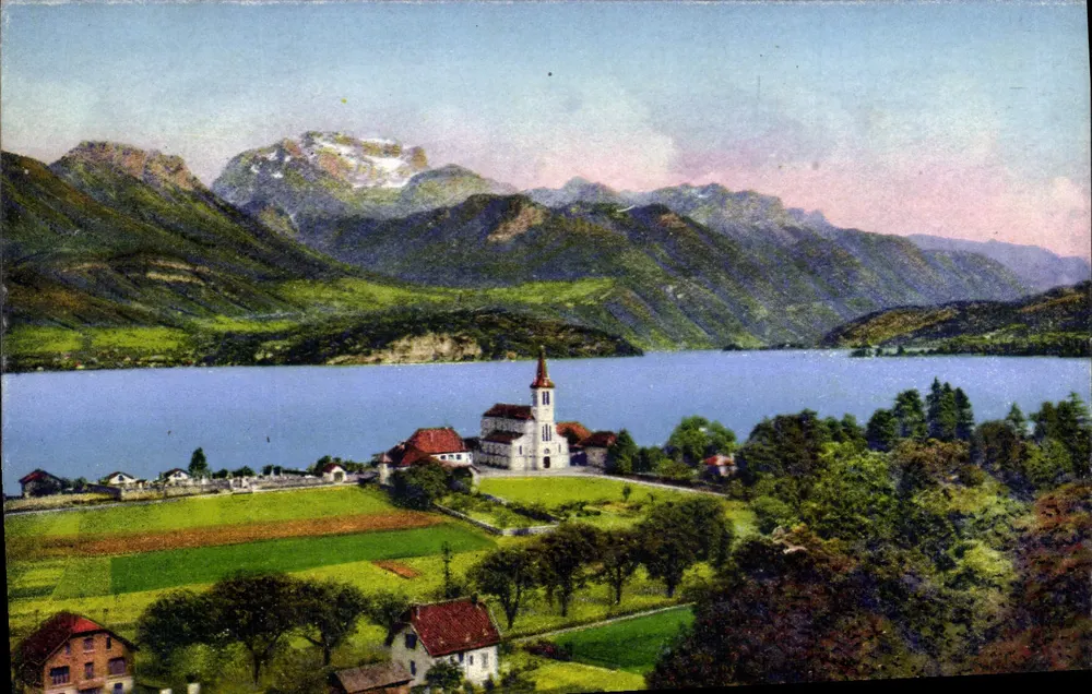 Annecy — Die Kirche und der Sevrière; die Tournette — Edition « GIL » - Vorderseite