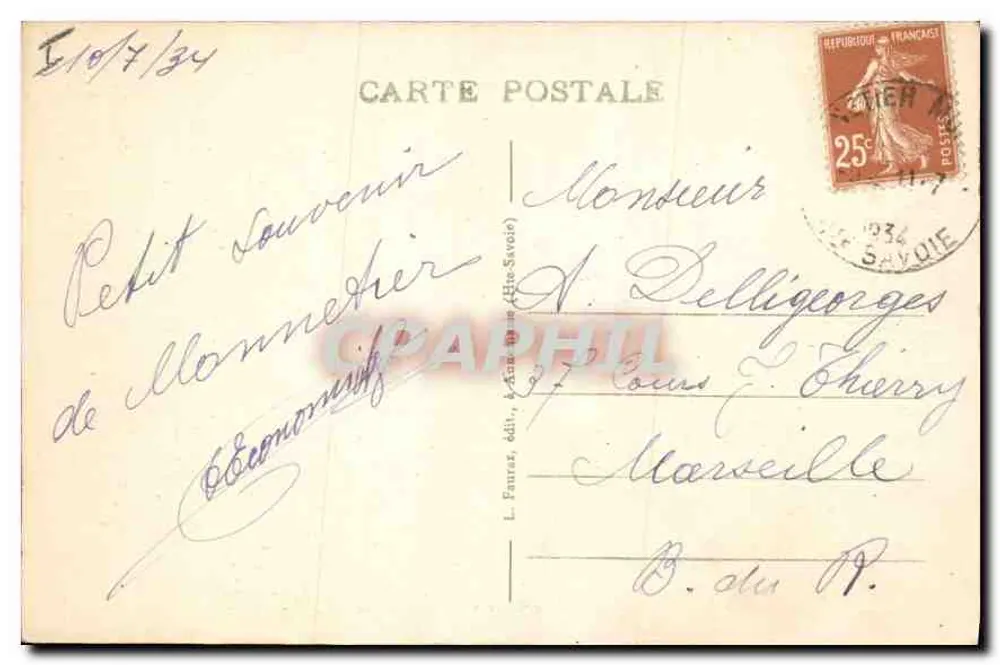 LE SALÈVE (Hte-Savoie) — Erratische Blöcke in Monnetier — L. Faurat, Verlag - Rückseite