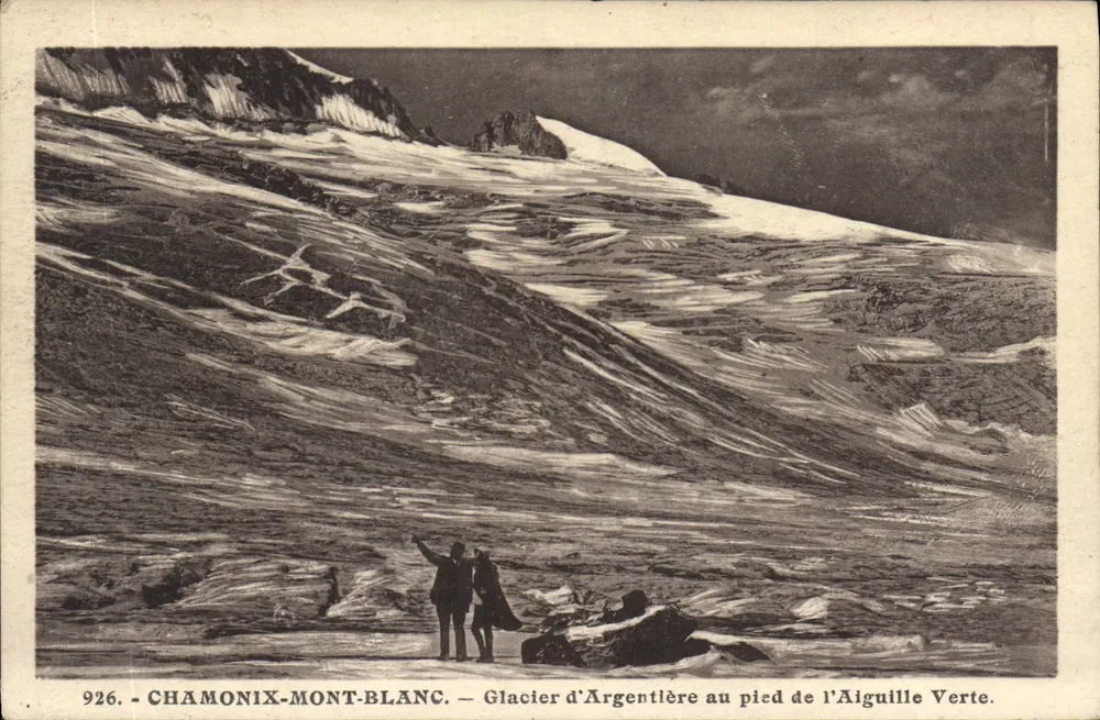 Argentière-Gletscher am Fuße der Aiguille Verte — Chamonix-Mont-Blanc — Nr. 926 — L. Morand, phot. edit. - Vorderseite