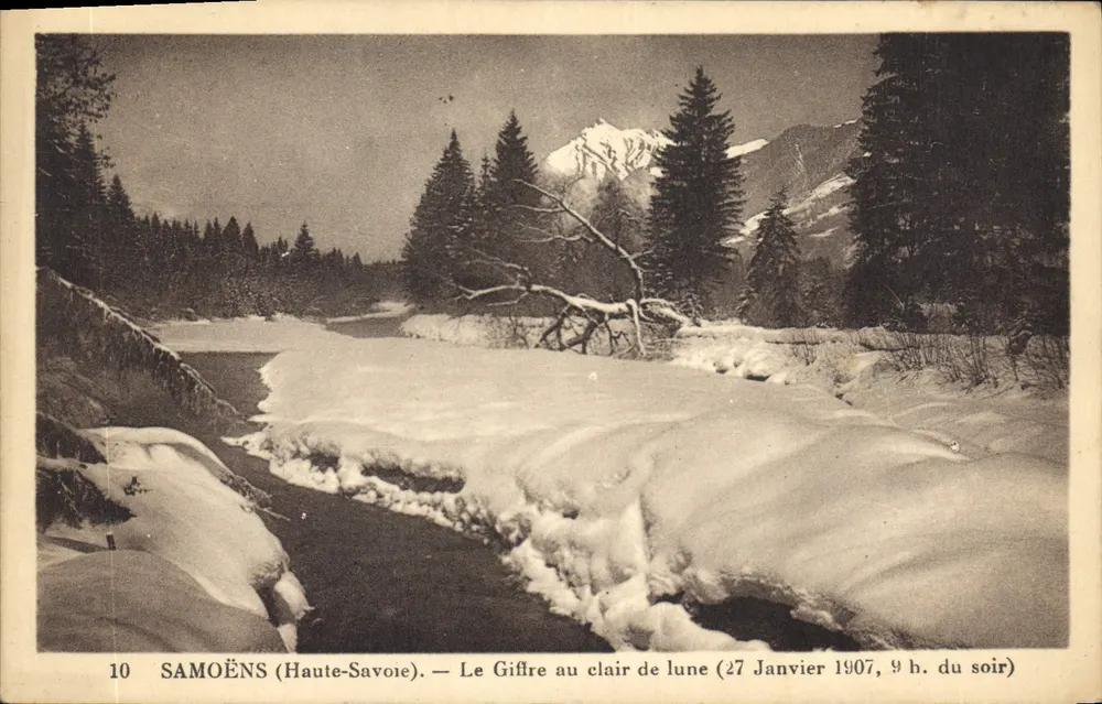 Samoëns (Haute-Savoie) — Ansicht des Giffre unter dem Mondlicht — Ausgabe Nr. 10 - Vorderseite
