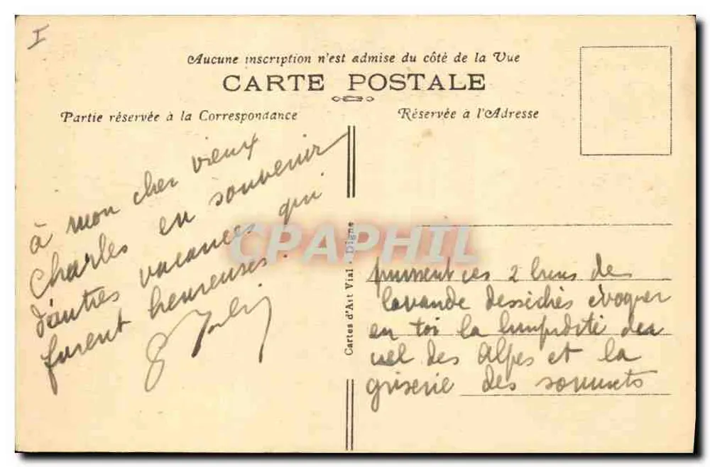 VEYNES (Hautes-Alpes) — Blick auf das Tal des Buëch und den Tour d'Oze — Verlag Garagnon - Rückseite