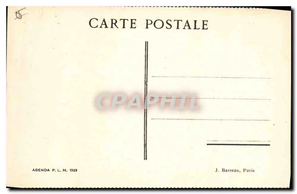 Briançon — Hotel Terminus P. L. M. e o Pic de Coste-Rousse — Agenda P. L. M. 1929 - Verso