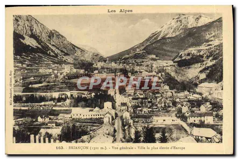 Briançon (1321 m.) — Allgemeine Ansicht — Höchste Stadt Europas — Verlag Miles Jembert, Gap, Nr. 163 - Vorderseite
