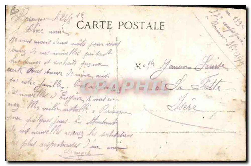 Le Caserne a Sainte-Catherine — Briançon (1321°) — Editore V. Blanquer, n° 167 - Verso