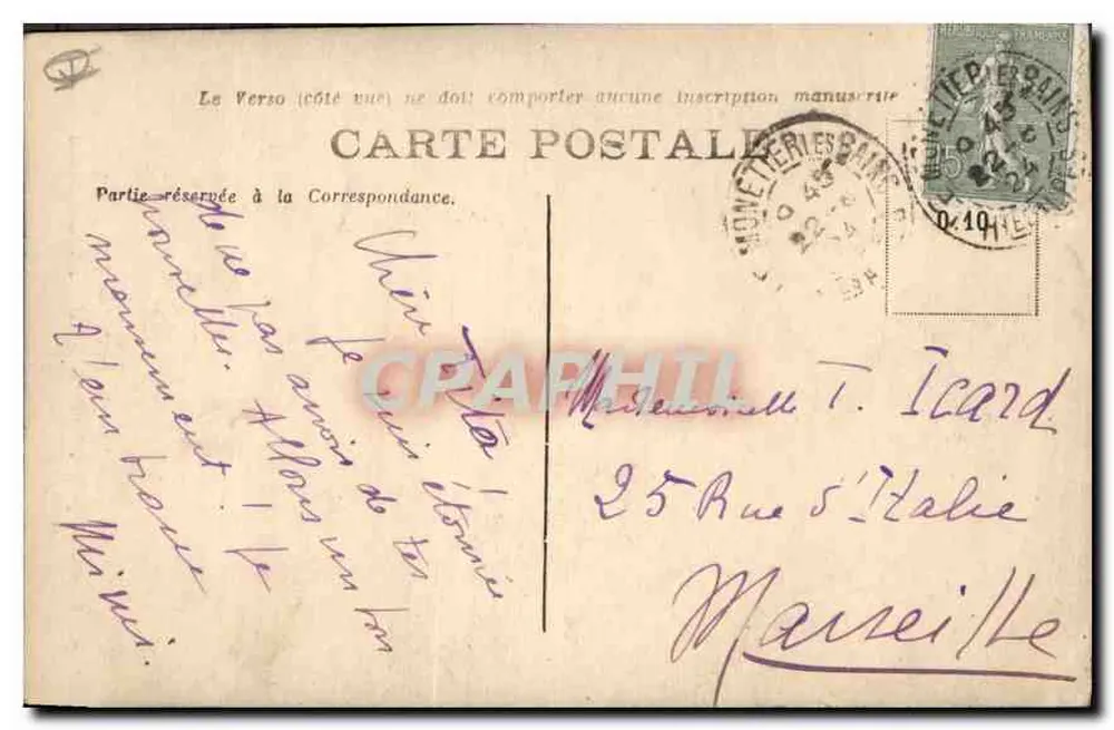 BRIANÇON - Ponte Baldy sobre a Serverette — editor Pourand Sabonat, n° A - Verso