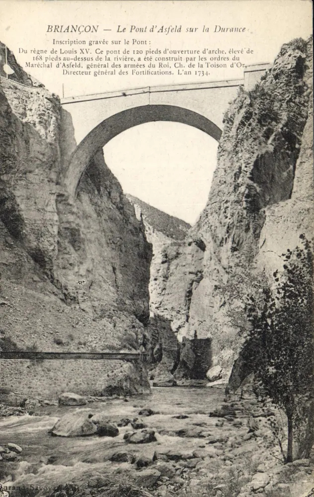 BRIANÇON — O Ponte d'Asfeld sobre a Durance — editor Durand Sirey & Cie - Frente