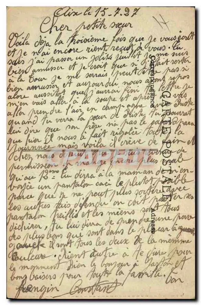 Aix-en-Provence — Cours Mirabeau — editor não identificado, número de série não visível - Verso