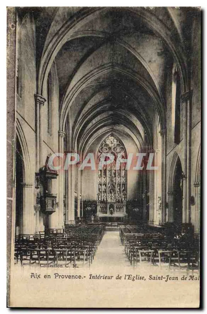 Aix en Provence — Innenansicht der Kirche Saint-Jean de Malte — Sammlung C. M. - Vorderseite