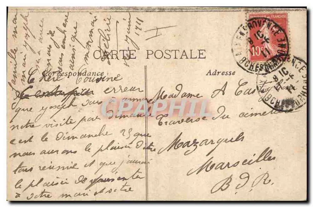 Aix en Provence — Innenansicht der Kirche Saint-Jean de Malte — Sammlung C. M. - Rückseite
