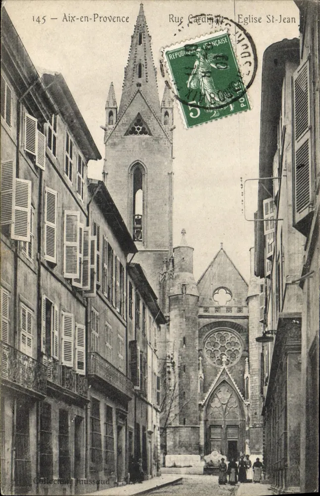 Aix-en-Provence — Rue Cardinale und Kirche Saint-Jean — Sammlung Faussaud - Vorderseite