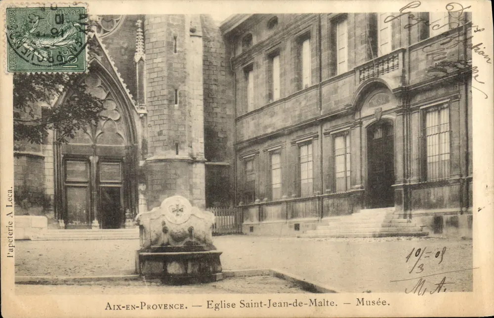 Aix-en-Provence — Kirche Saint-Jean-de-Malte — Museum — Papeterie A. Leca. - Vorderseite