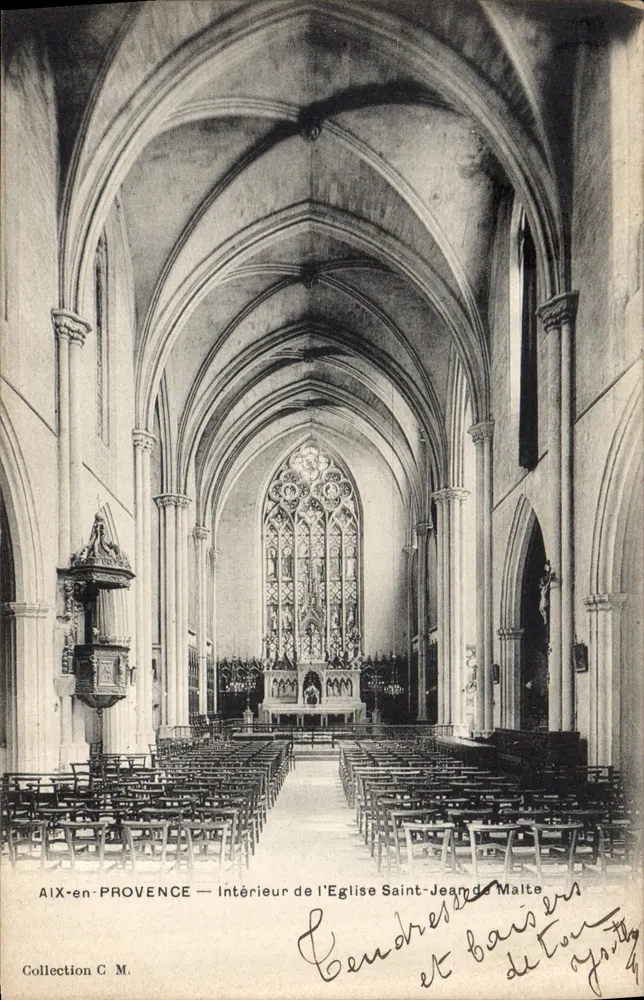 AIX-en-PROVENCE — Innenansicht der Kirche Saint-Jean-de-Malte — Sammlung C. M. - Vorderseite