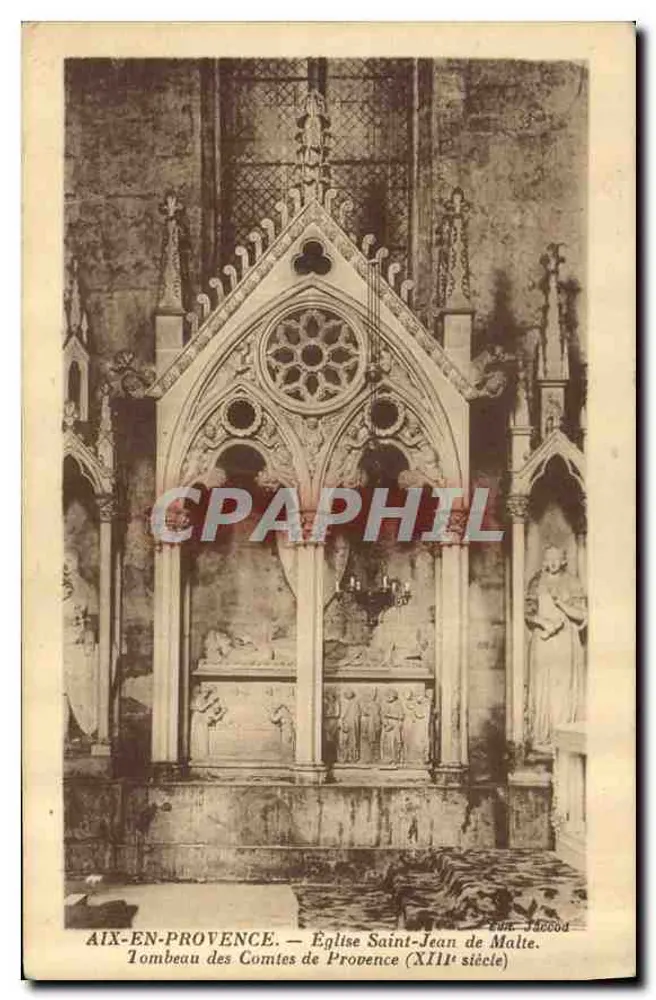 Aix-en-Provence — Grab der Grafen von Provence — Kirche Saint-Jean de Malte (13. Jahrhundert) — Verleger J. Decood - Vorderseite