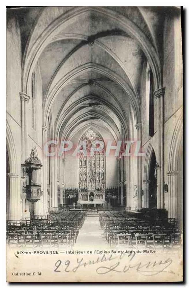 Aix-en-Provence — Innenansicht der Kirche Saint-Jean de Malte — Sammlung C. M. - Vorderseite