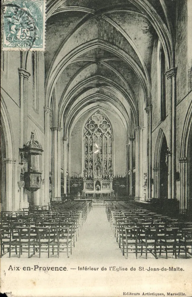 Aix-en-Provence — Innenansicht der Kirche St-Jean-de-Malte — Künstlerverlag, Marseille, Nr. 207 - Vorderseite