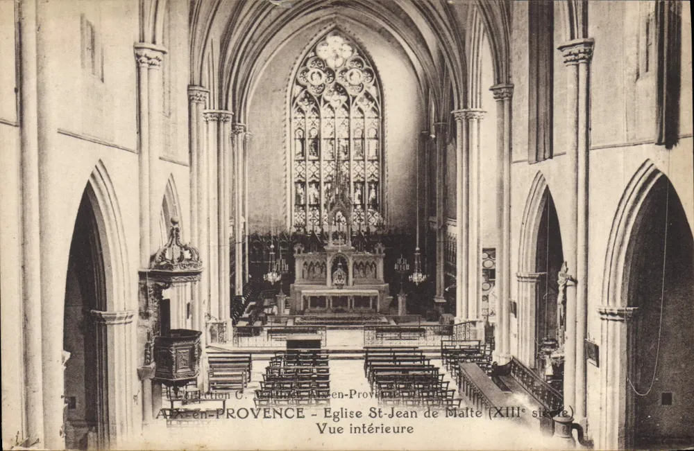 Aix-en-Provence - Kirche Saint-Jean de Malte (13. Jahrhundert) - Innenansicht - Vorderseite