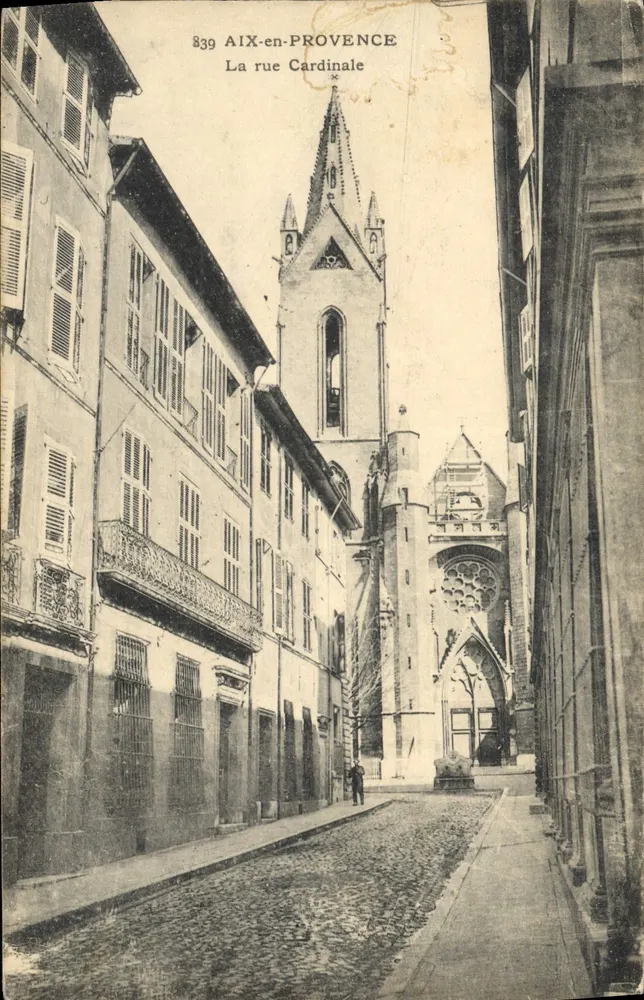 Aix-en-Provence — La rue Cardinale — editore sconosciuto, n° 839 - Recto