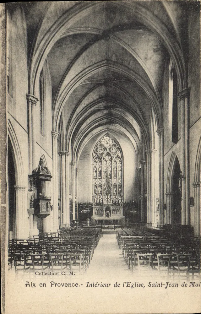 Aix-en-Provence — Innenansicht der Kirche Saint-Jean de Mal — Sammlung C. M. - Vorderseite