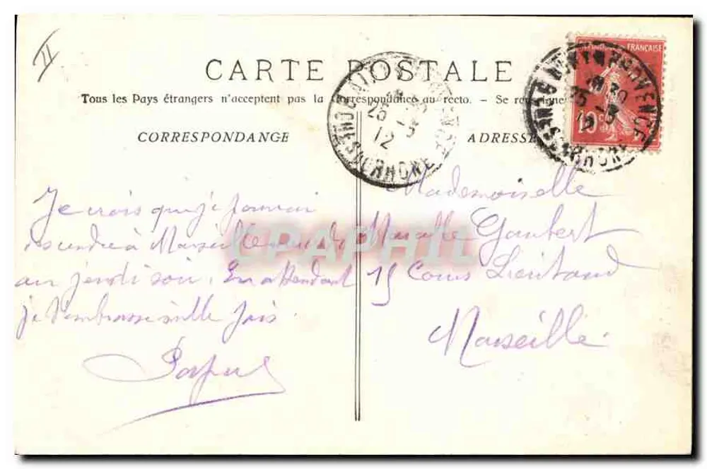 Aix-en-Provence — Innenansicht der Kirche Saint-Jean de Malte — Sammlung C. M. - Rückseite