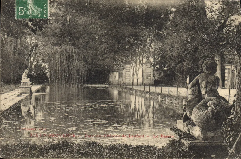 Aix-en-Provence — Park des Lanfant Schloss — Der Bassin — Verlag Fermannet - Vorderseite