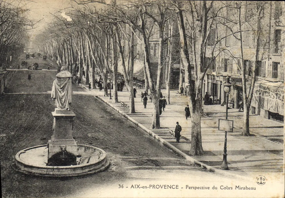 AIX-EN-PROVENCE — Perspectiva do Cours Mirabeau — F.G.A. n°36 - Frente